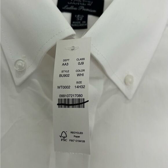 NWT T J. Crew Slim-fit Ludlow Premium fine cotton dress shirt in dobby - Picture 8 of 9